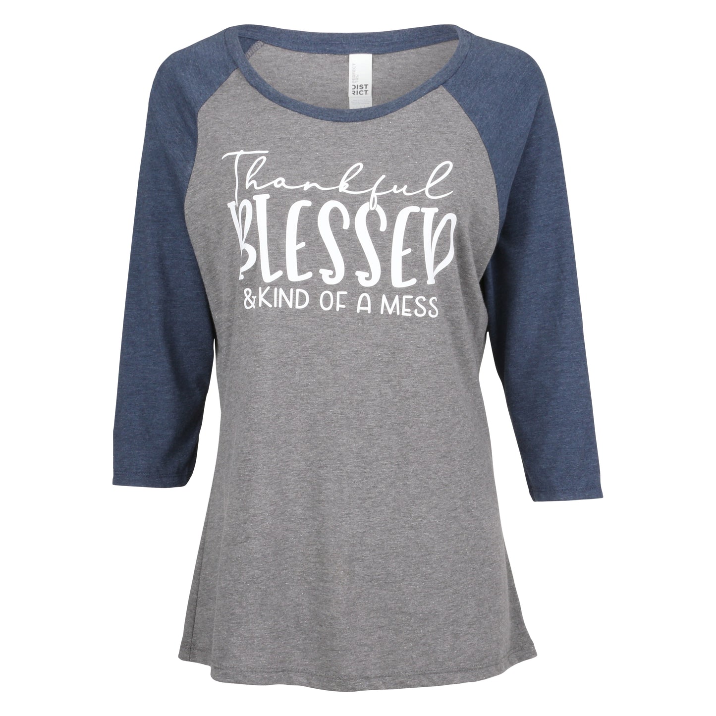 Thankful Blessed Ladies 3/4-Sleeve Tee